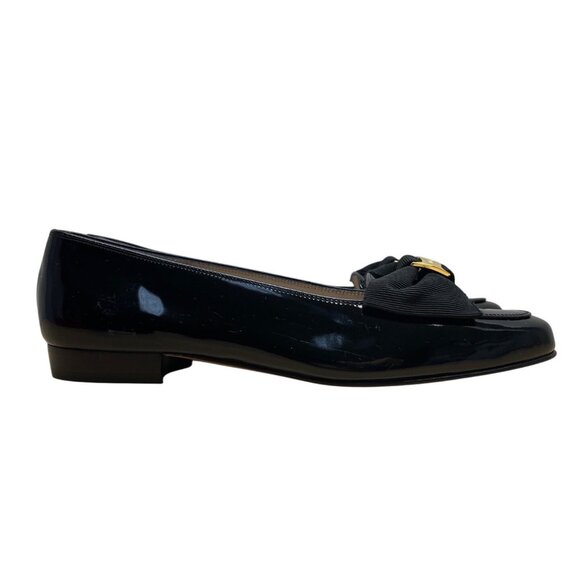 Salvatore Ferragamo Shoes - Salvatore Ferragamo Vara Bow Loafers Black Patent Leather - Size 6.5 2A (Narrow)